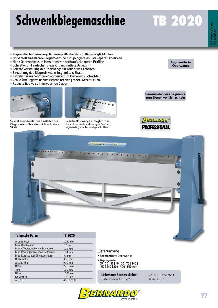 Bernardo Gesamtkatalog Blechbearbeitung NR.: 2592 - Seite 99