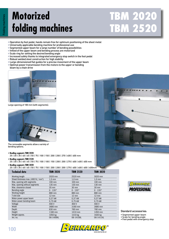 Bernardo general catalog sheet metal working Nº: 2594 - Página 102