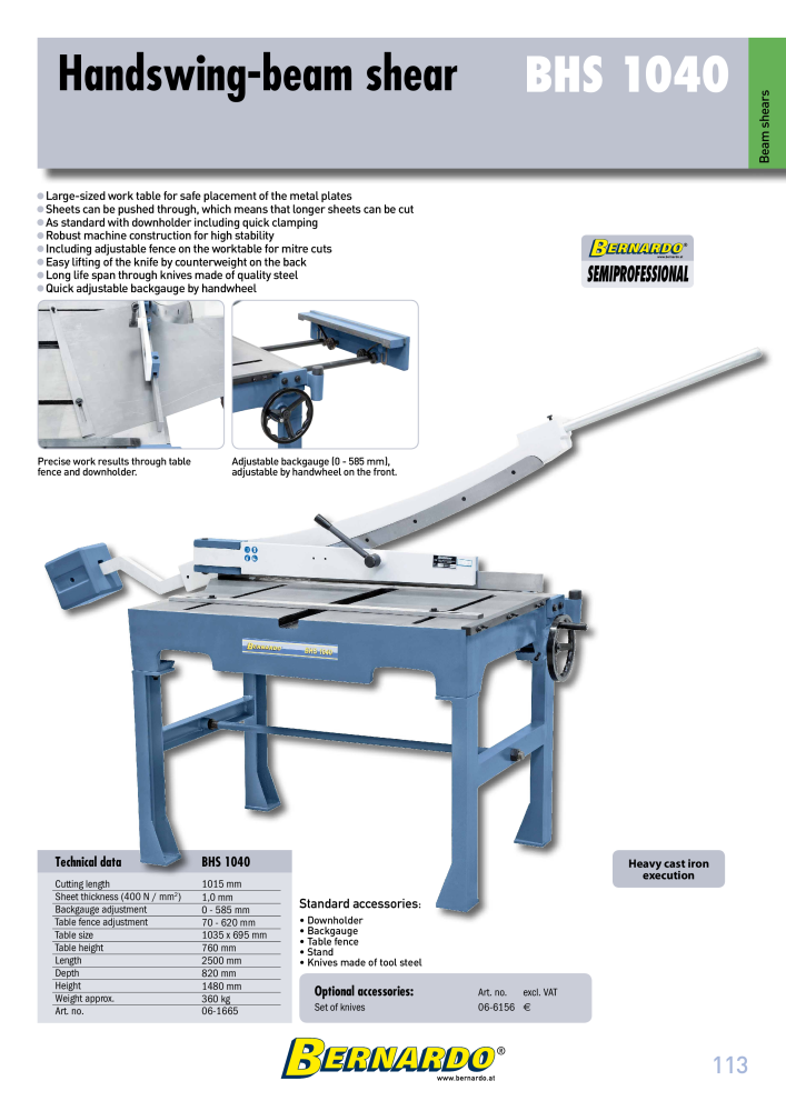 Bernardo general catalog sheet metal working Nº: 2594 - Página 115