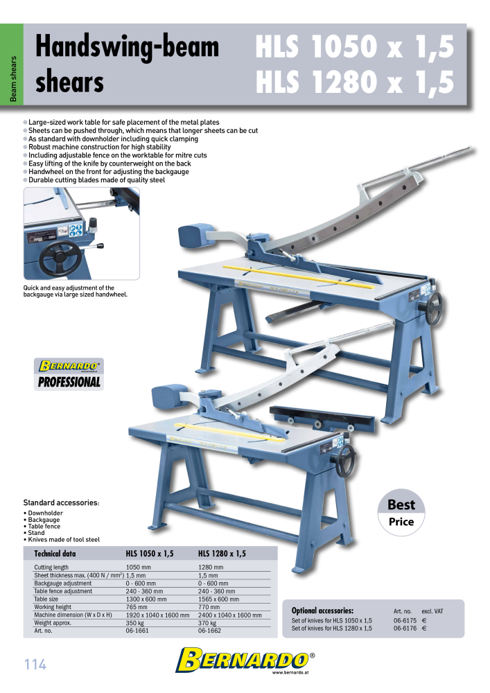 Bernardo general catalog sheet metal working Nº: 2594 - Página 116