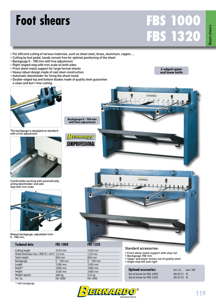 Bernardo general catalog sheet metal working Nb. : 2594 - Page 121