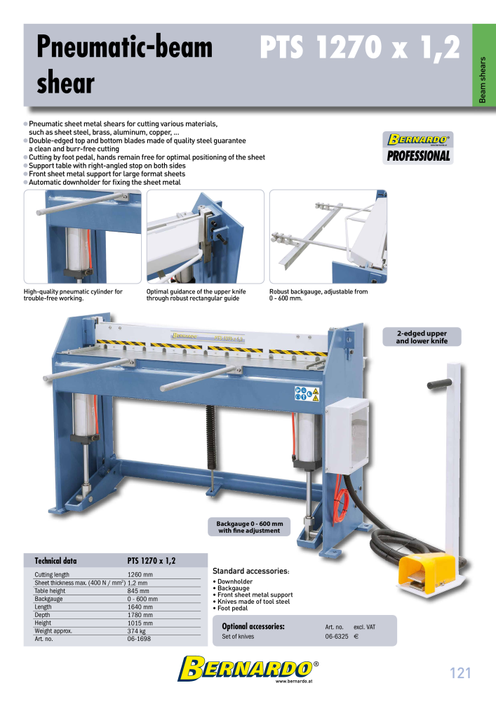 Bernardo general catalog sheet metal working Č. 2594 - Strana 123