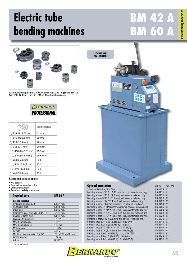 Bernardo general catalog sheet metal working Č. 2594 - Strana 47
