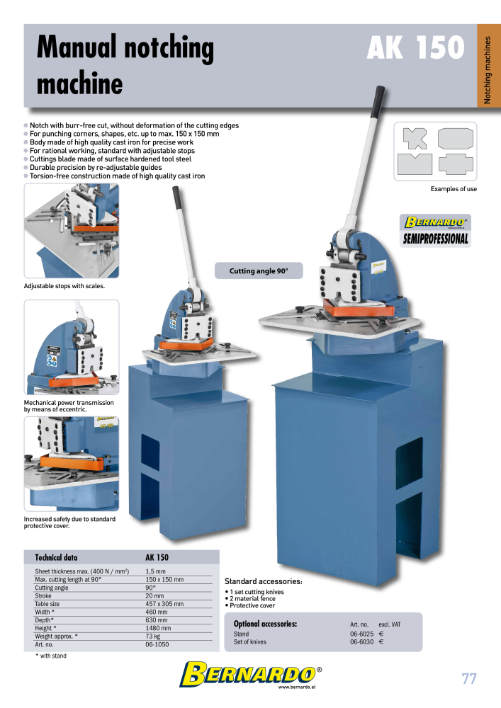 Bernardo general catalog sheet metal working Nº: 2594 - Página 79