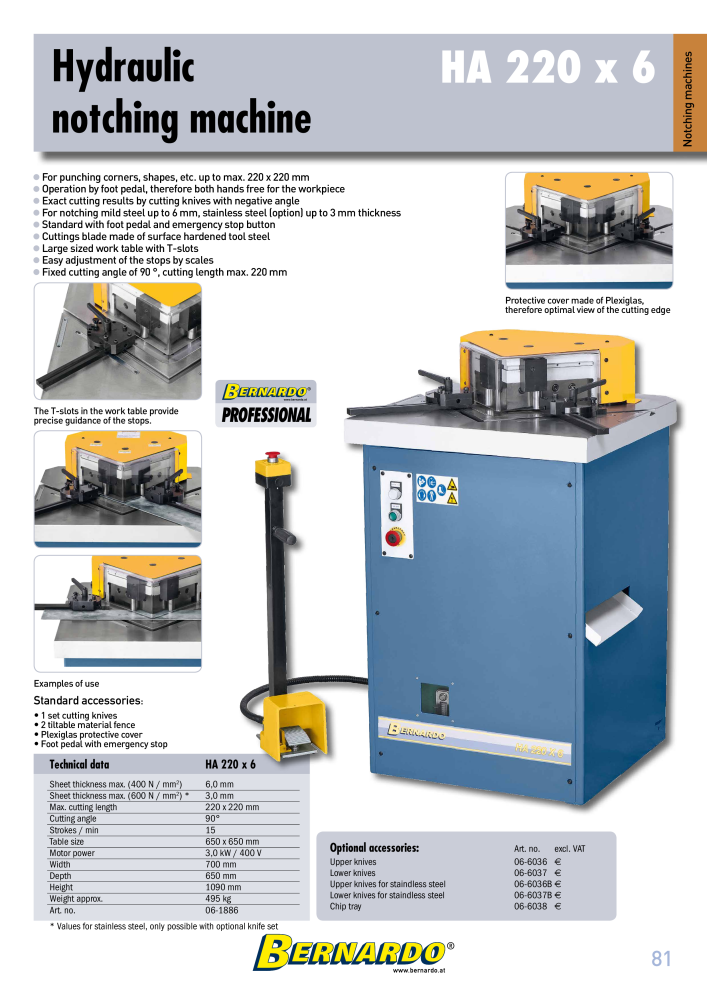Bernardo general catalog sheet metal working Nº: 2594 - Página 83
