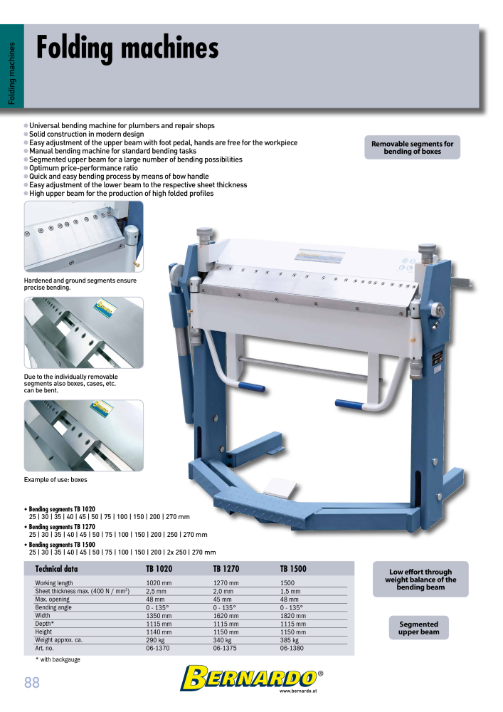 Bernardo general catalog sheet metal working Nº: 2594 - Página 90