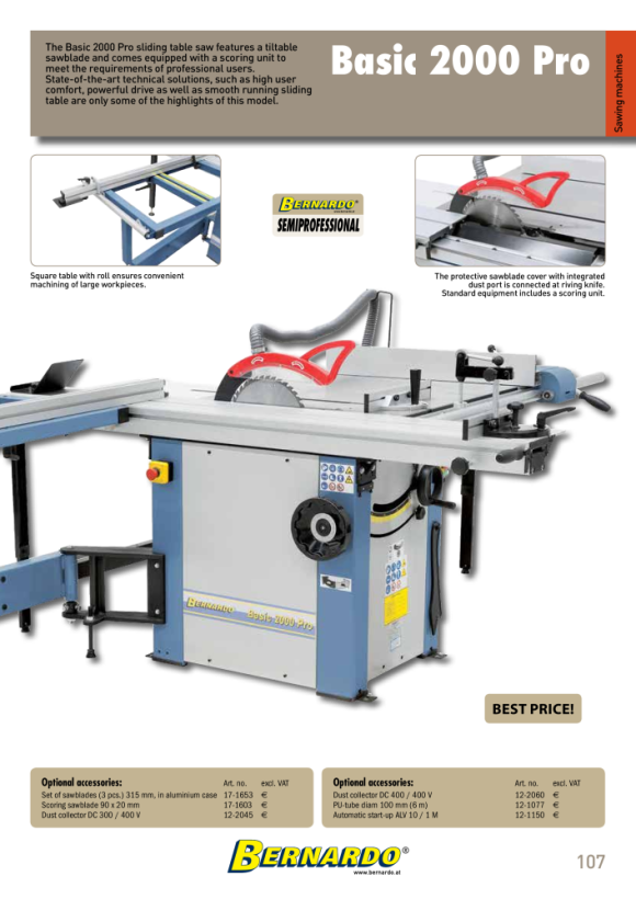 Bernardo Formatkreissägen Basic 2000 Pro / 400 V 09-1129