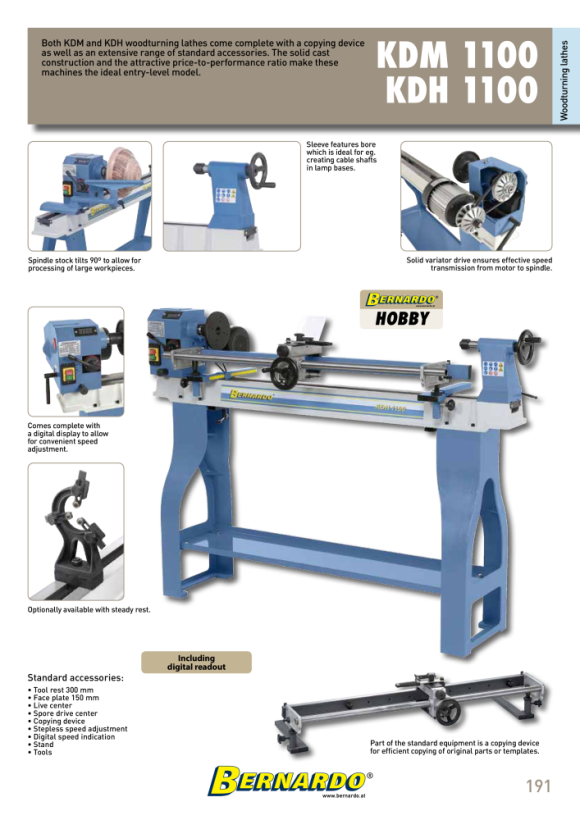 Bernardo Drechselmaschine KDM 1100 / 400 V mit Kopiereinrichtung 10-1095