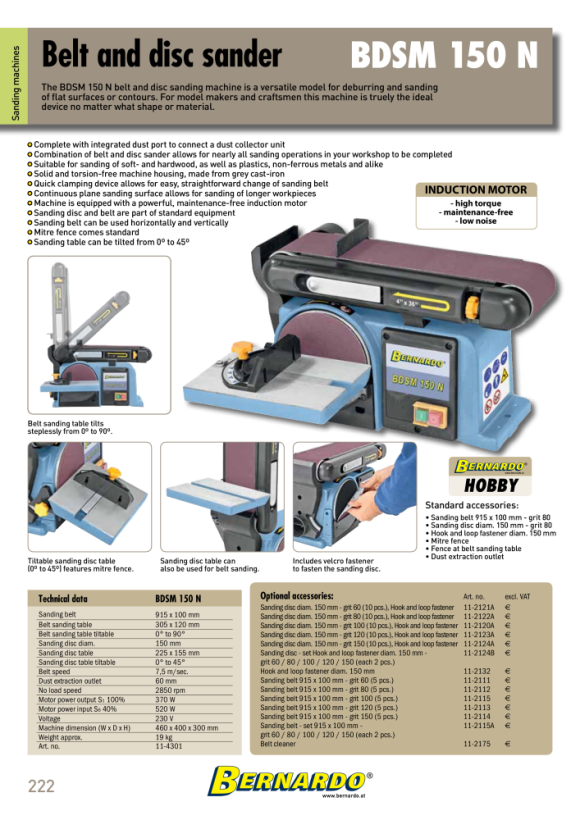 Bernardo Band- und Tellerschleifmaschine BDSM 150 N 11-4301