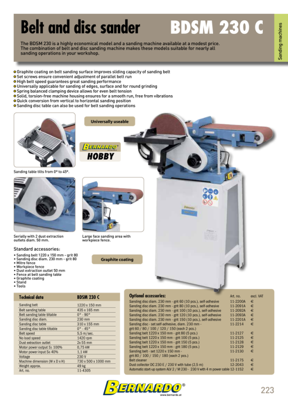 Bernardo Band- und Tellerschleifmaschine BDSM 150 N 11-4301