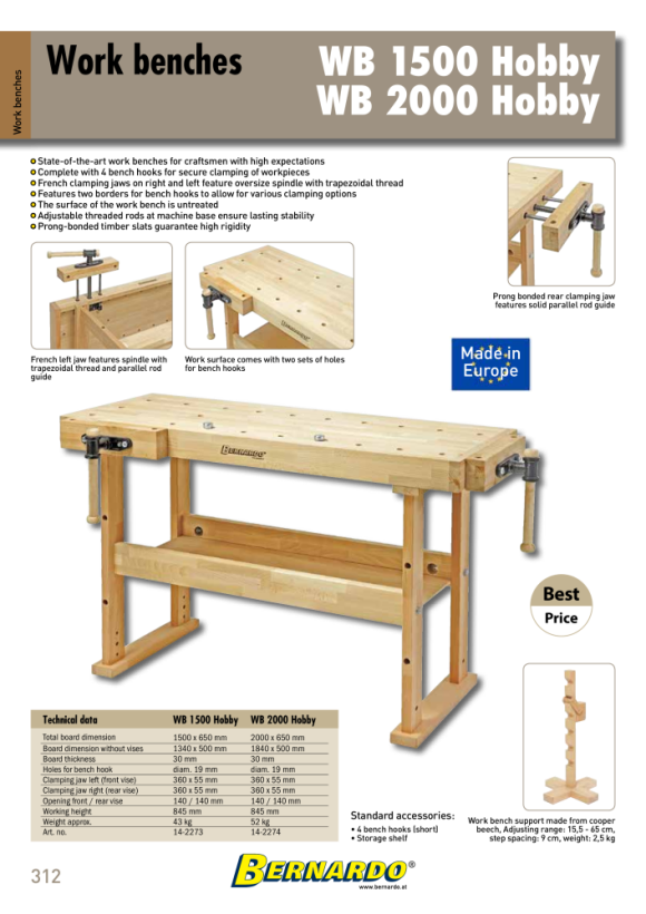 Bernardo Hobelbank WB 1500 Hobby 14-2273