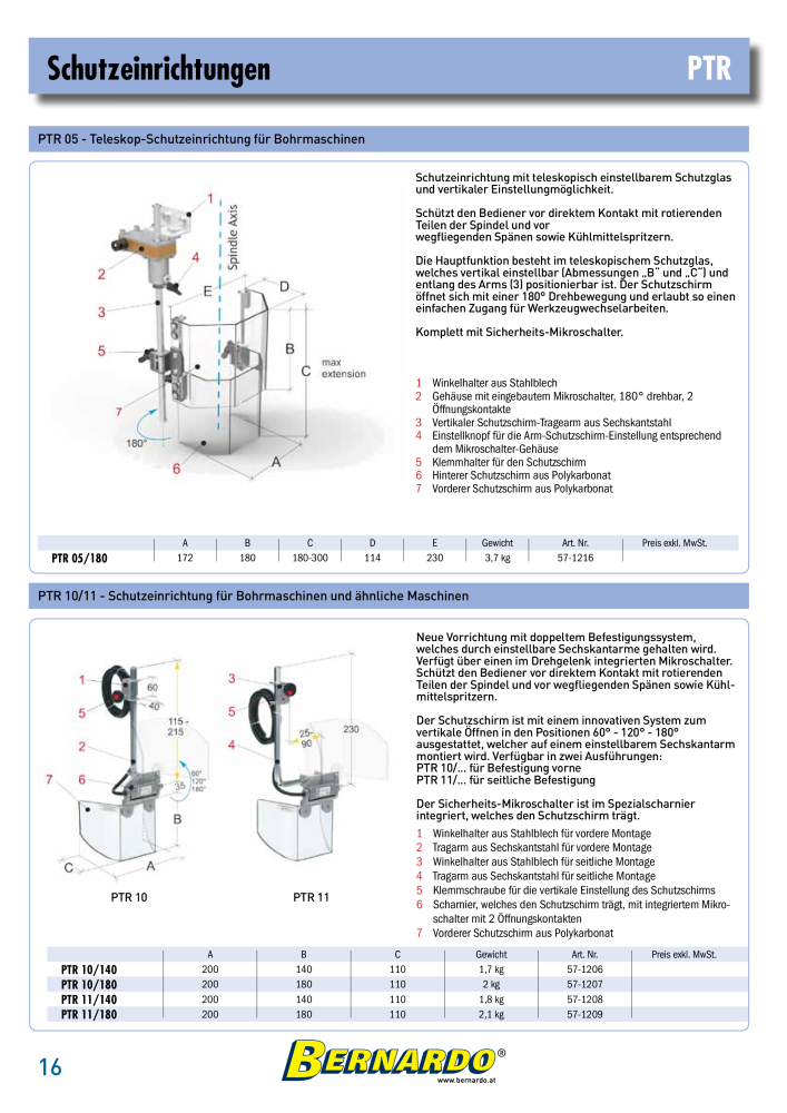 Bernardo Gesamtkatalog Schutzeinrichtungen NR.: 2600 - Seite 18