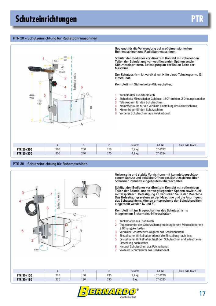 Bernardo Gesamtkatalog Schutzeinrichtungen NR.: 2600 - Seite 19