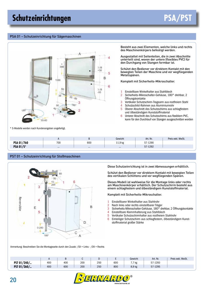 Bernardo Gesamtkatalog Schutzeinrichtungen NR.: 2600 - Seite 22