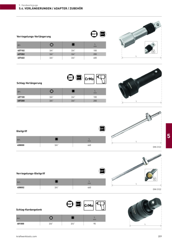 Kraftwerk 1/2” Schlag-Bit-Adapter für Bits 5/16” 381516