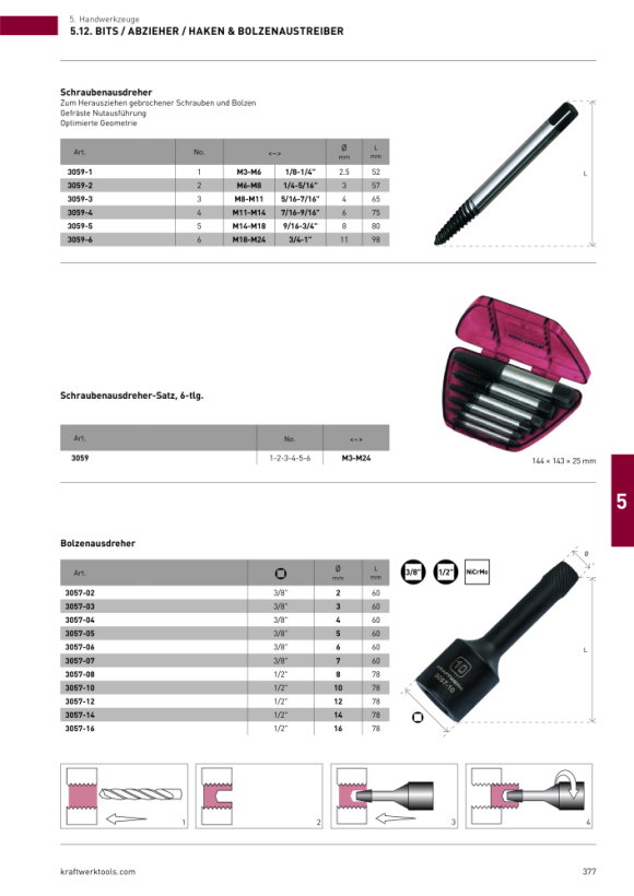 Kraftwerk Schlag-Bit-Adapter 3/8” 2035B38