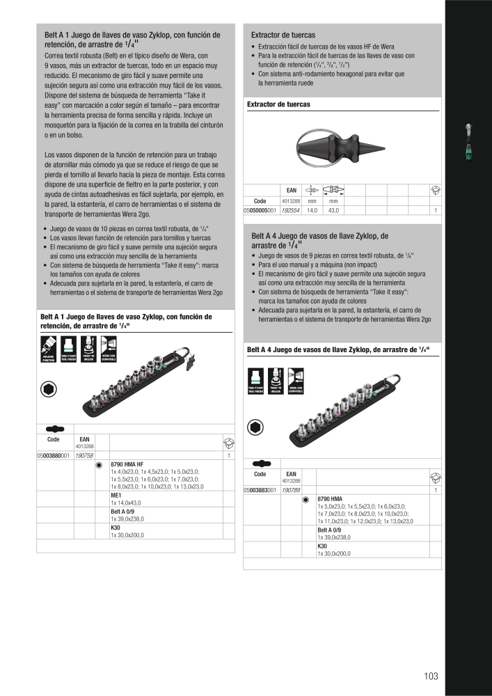 Catálogo principal de WERA NR.: 2638 - Seite 103