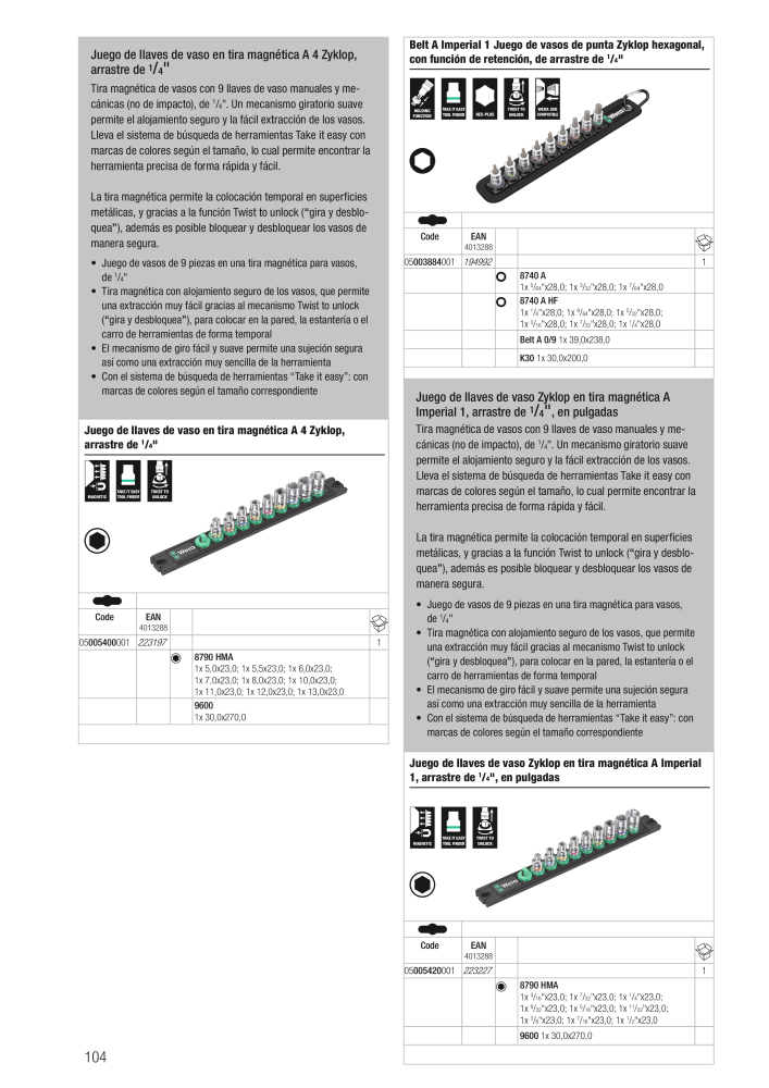 Catálogo principal de WERA Č. 2638 - Strana 104