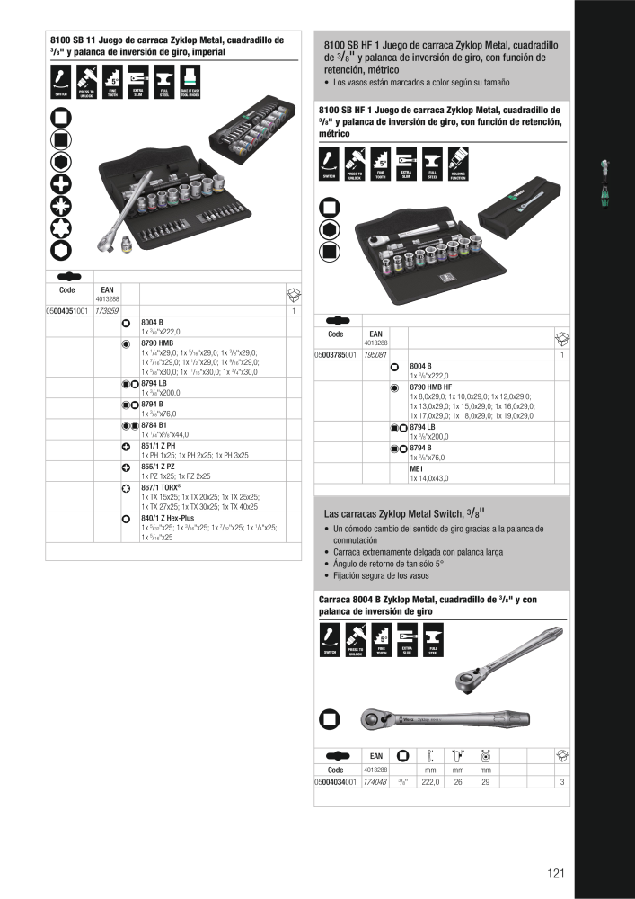 Catálogo principal de WERA NO.: 2638 - Page 121