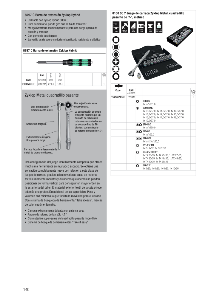 Catálogo principal de WERA Nº: 2638 - Página 140