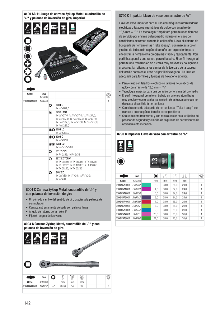 Catálogo principal de WERA NR.: 2638 - Pagina 142