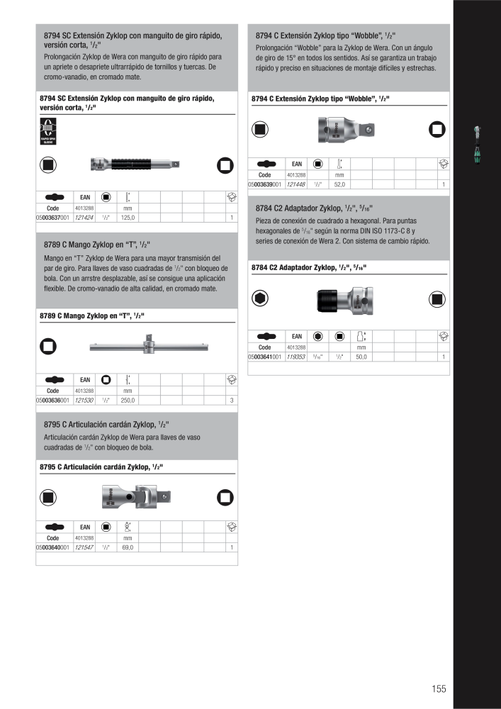 Catálogo principal de WERA NR.: 2638 - Pagina 155