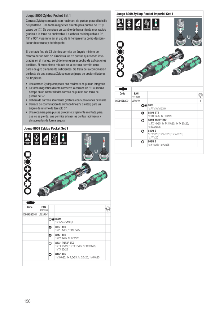 Catálogo principal de WERA Nº: 2638 - Página 156