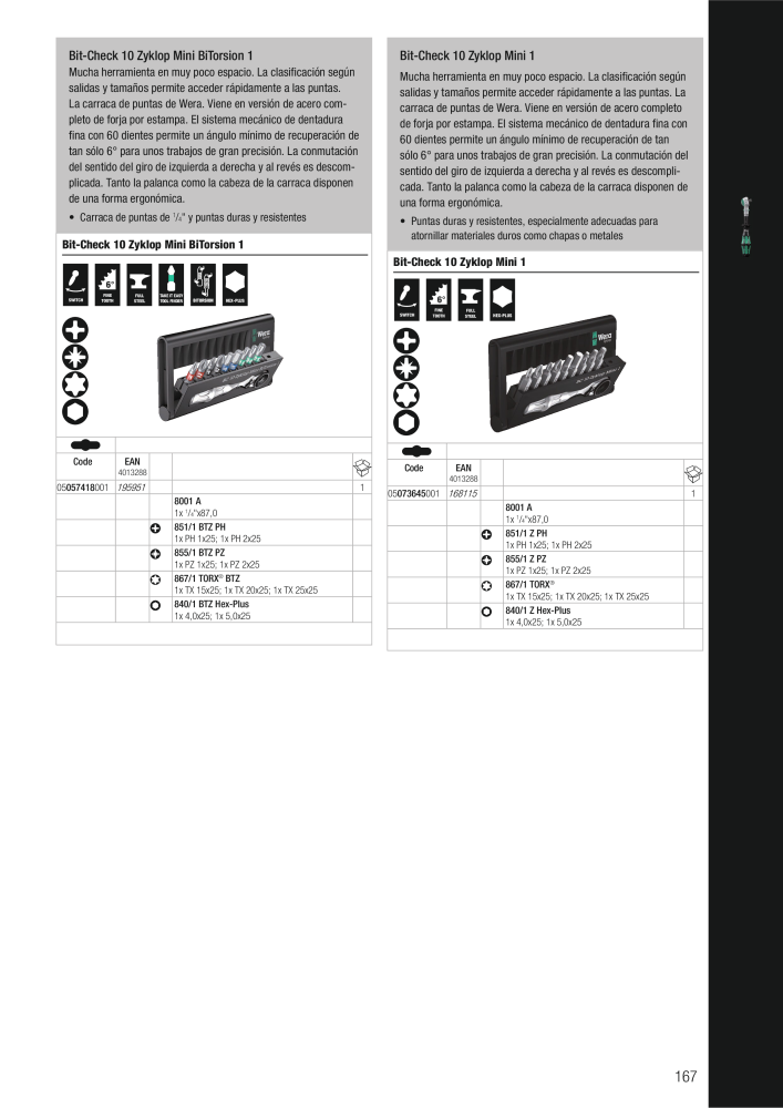 Catálogo principal de WERA NR.: 2638 - Strona 167