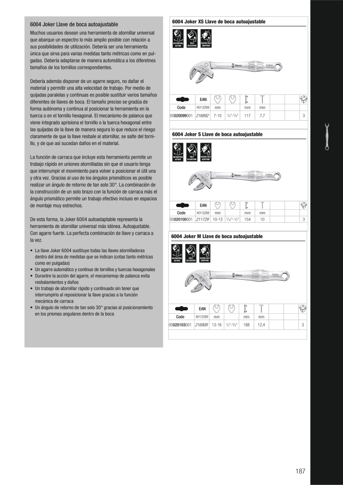 Catálogo principal de WERA Nº: 2638 - Página 187