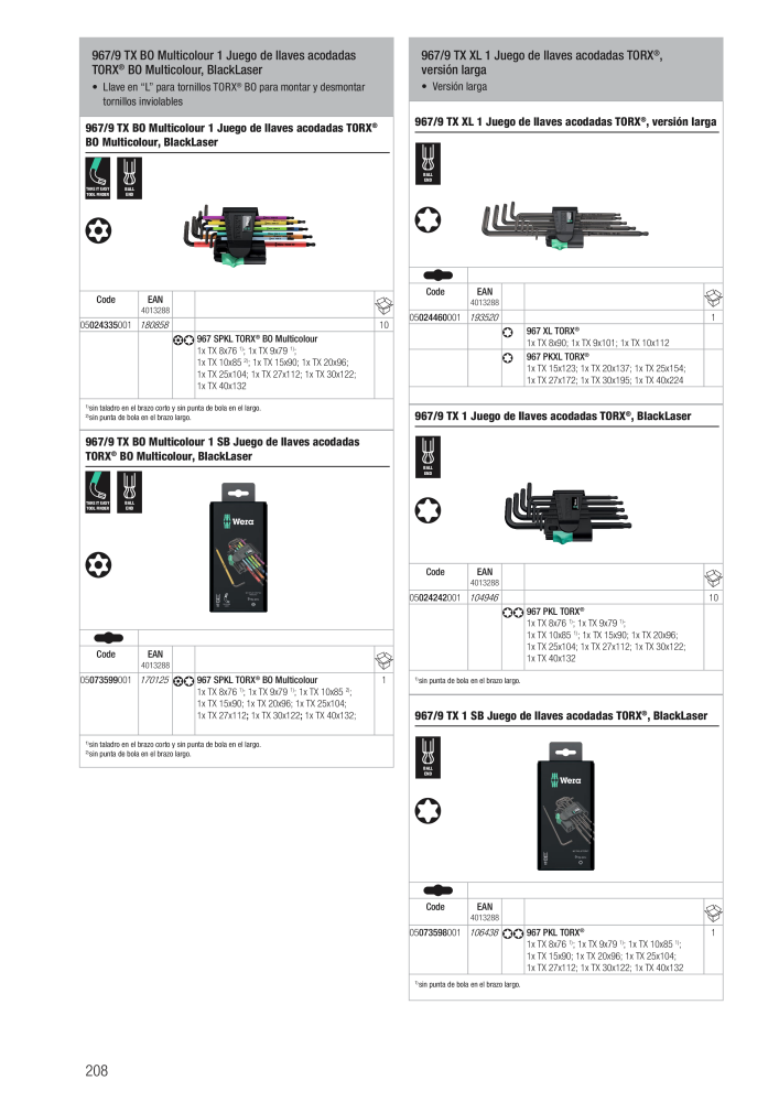 Catálogo principal de WERA NR.: 2638 - Side 208