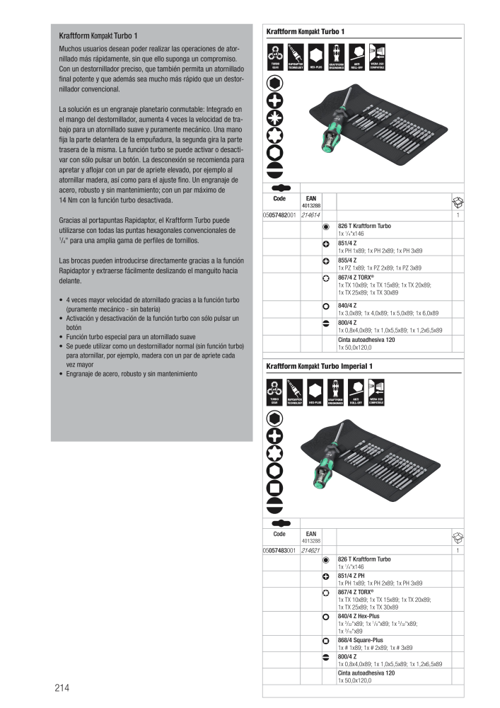 Catálogo principal de WERA n.: 2638 - Pagina 214