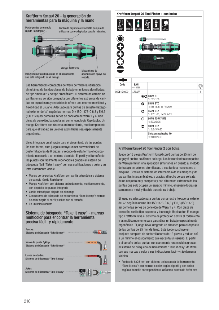 Catálogo principal de WERA NR.: 2638 - Strona 216