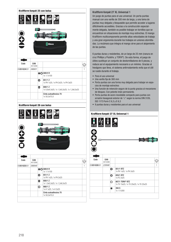 Catálogo principal de WERA NR.: 2638 - Pagina 218