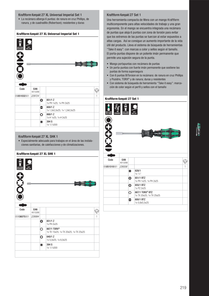 Catálogo principal de WERA Nb. : 2638 - Page 219