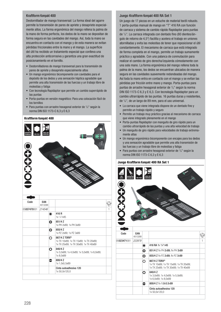 Catálogo principal de WERA NR.: 2638 - Side 228