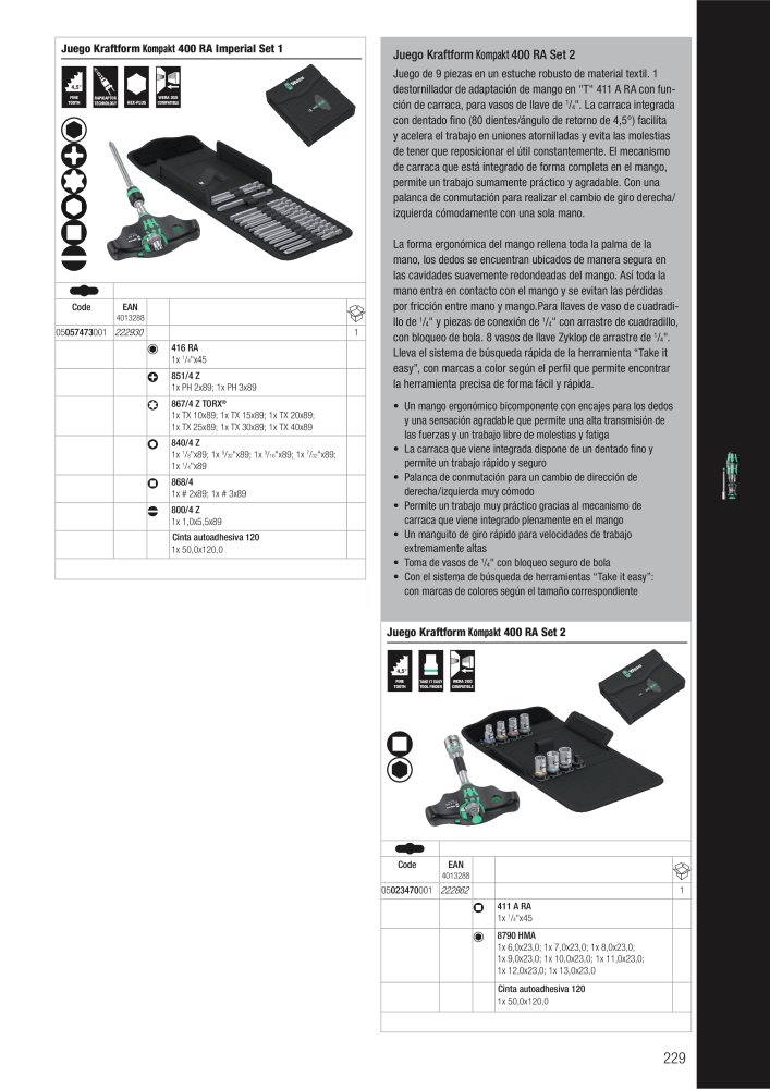 Catálogo principal de WERA NR.: 2638 - Pagina 229