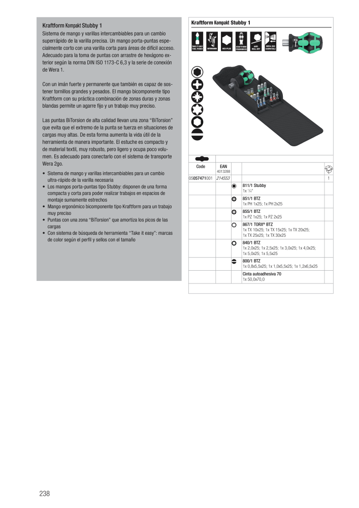 Catálogo principal de WERA NR.: 2638 - Seite 238
