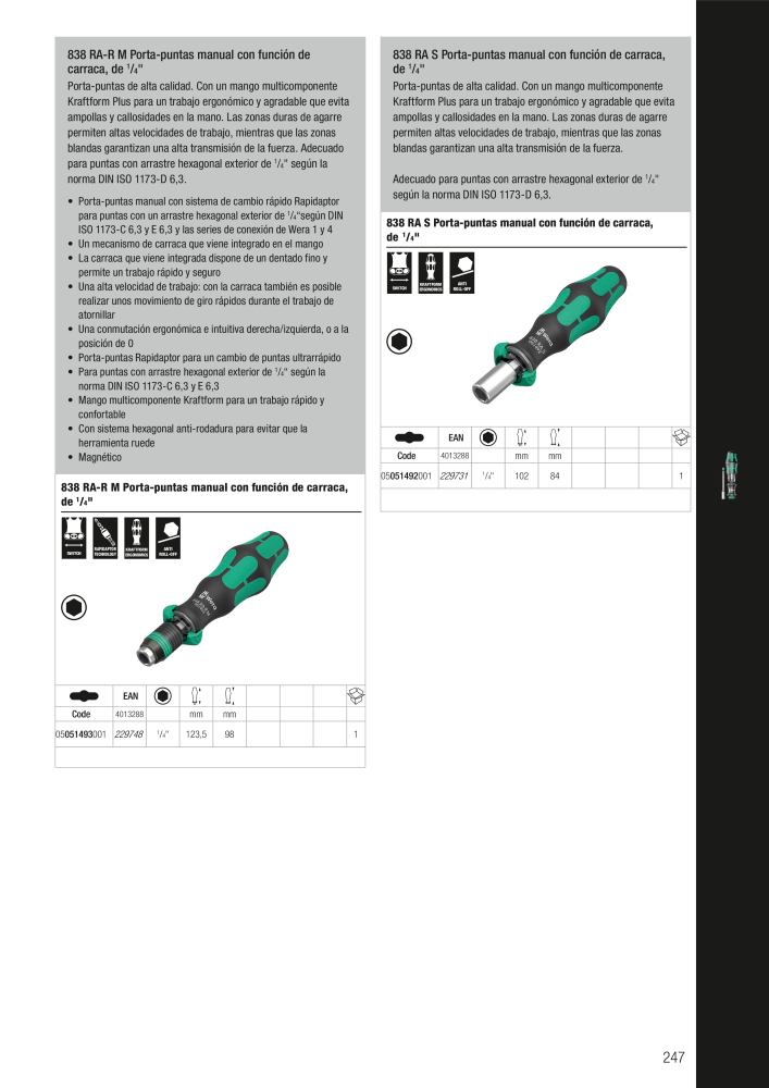Catálogo principal de WERA NR.: 2638 - Side 247