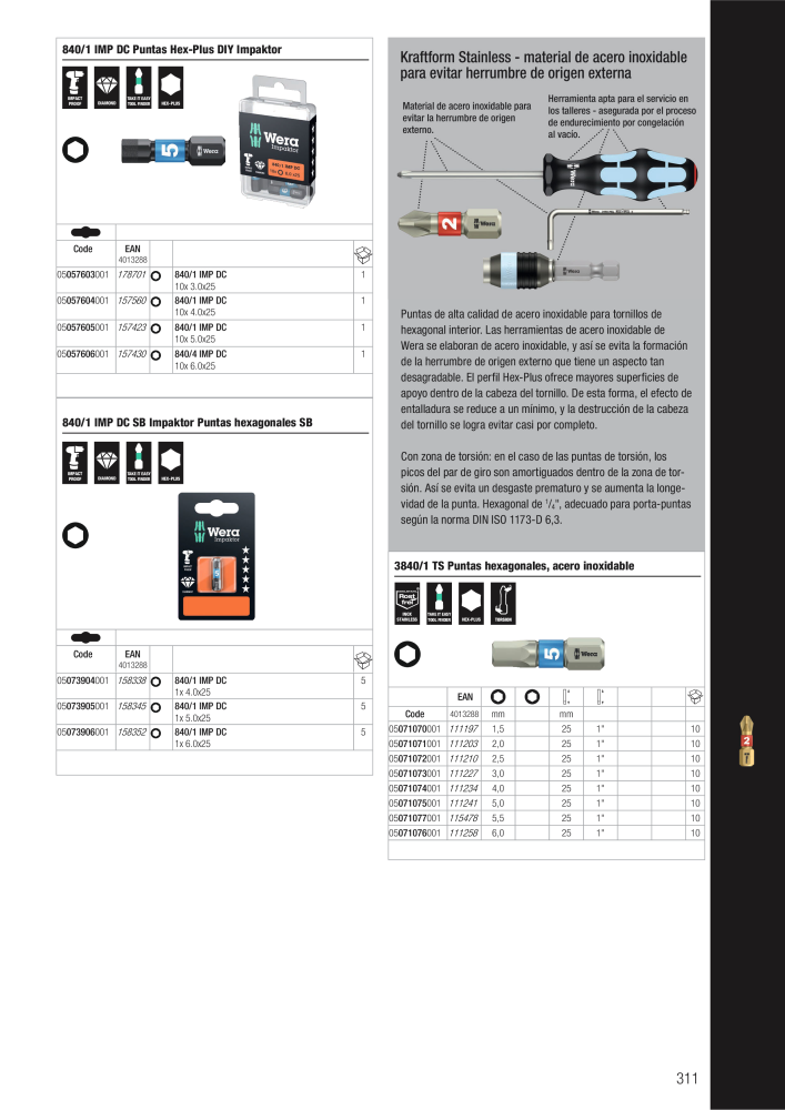 Catálogo principal de WERA n.: 2638 - Pagina 311