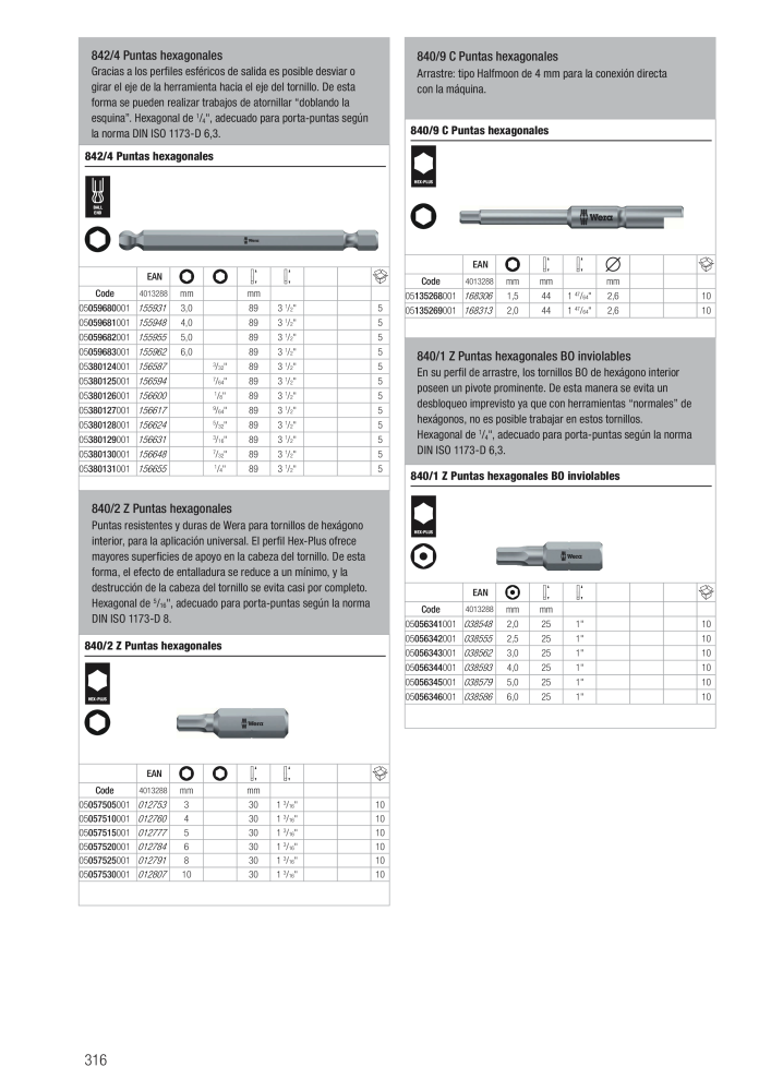 Catálogo principal de WERA n.: 2638 - Pagina 316