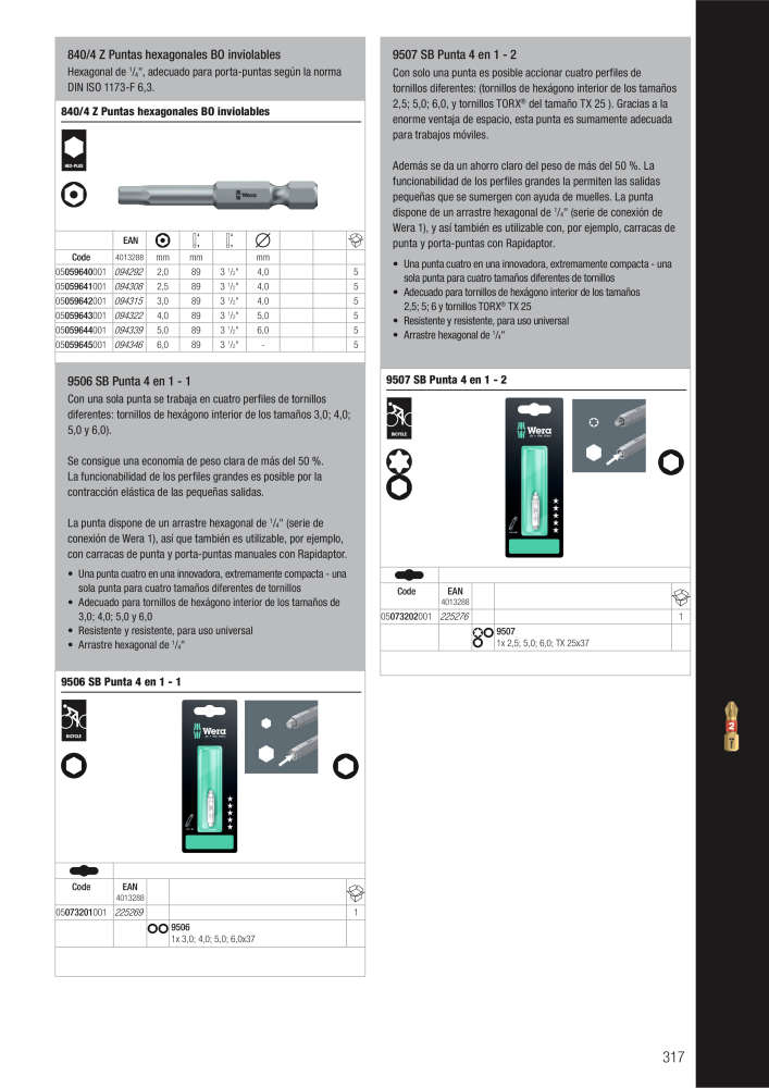 Catálogo principal de WERA NR.: 2638 - Seite 317