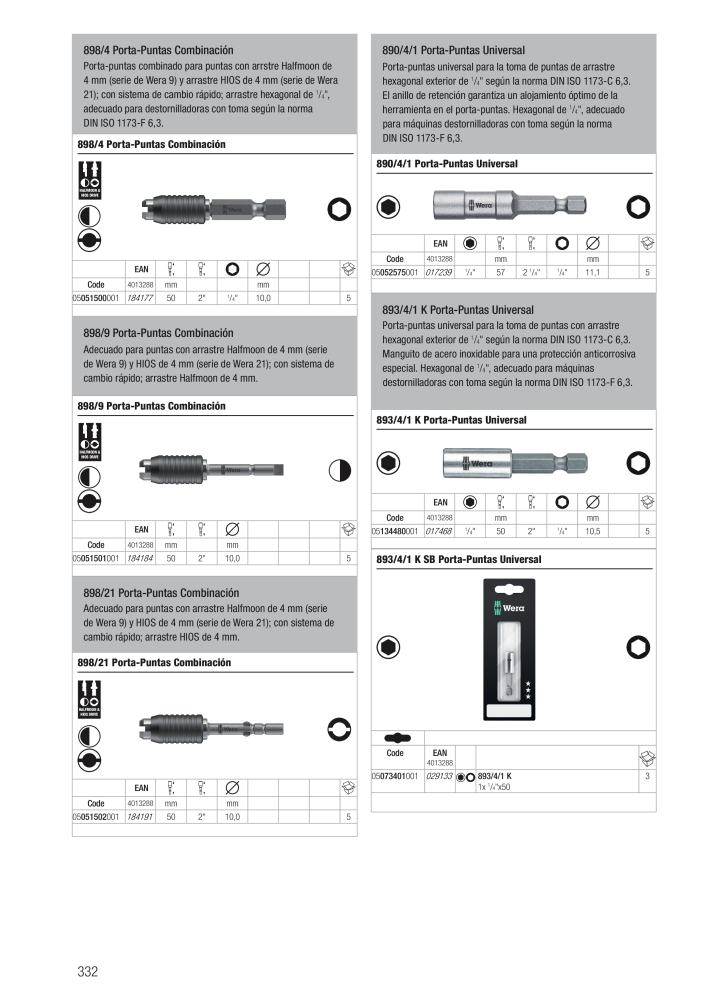 Catálogo principal de WERA Č. 2638 - Strana 332