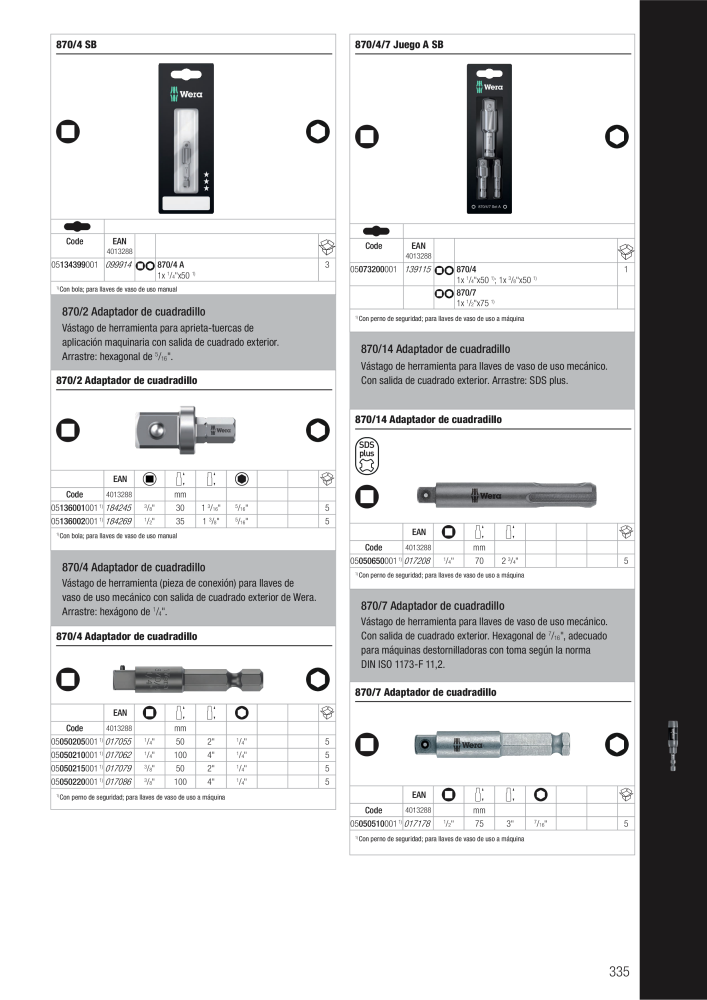 Catálogo principal de WERA NR.: 2638 - Pagina 335