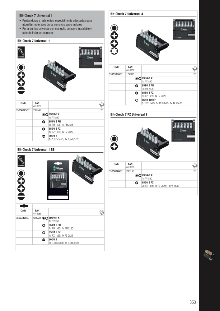 Catálogo principal de WERA NR.: 2638 - Pagina 353