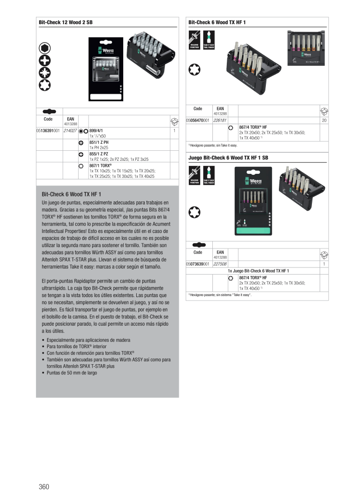 Catálogo principal de WERA Č. 2638 - Strana 360