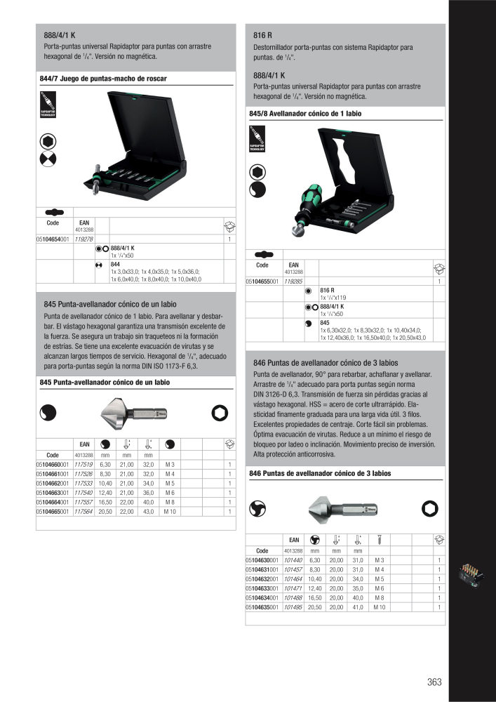 Catálogo principal de WERA n.: 2638 - Pagina 363