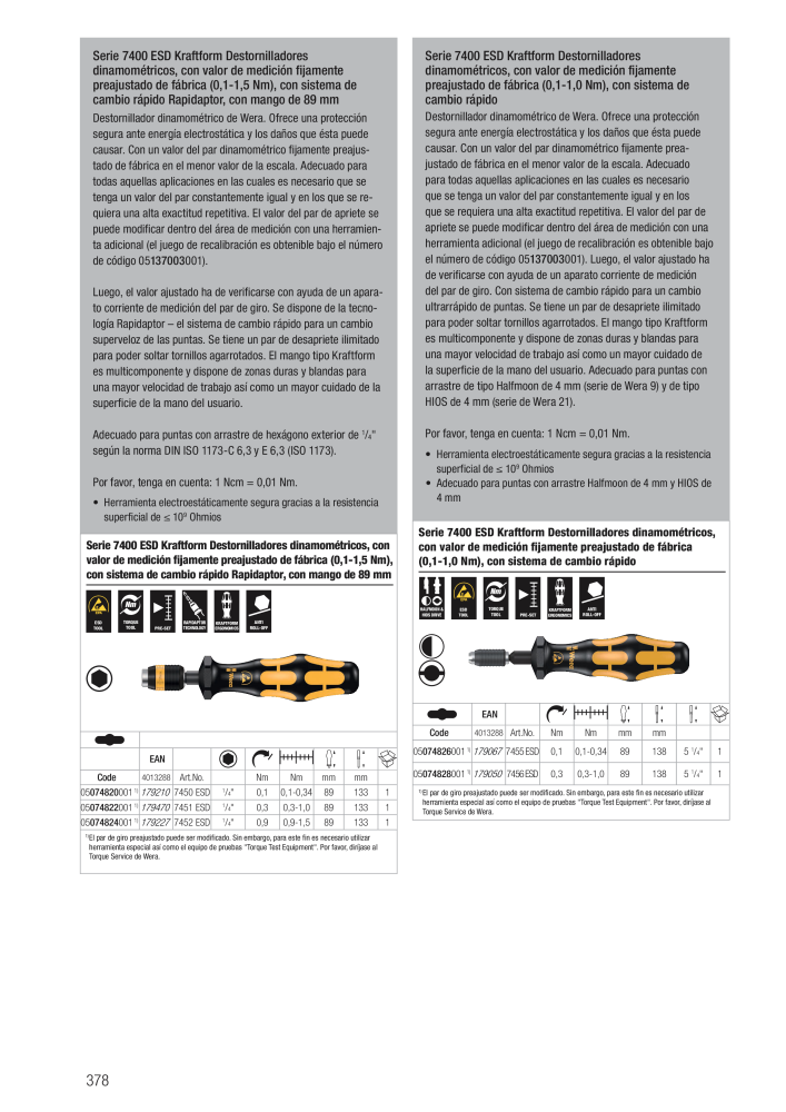 Catálogo principal de WERA n.: 2638 - Pagina 378