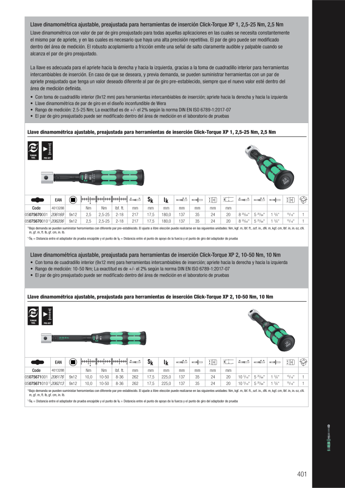 Catálogo principal de WERA NR.: 2638 - Seite 401