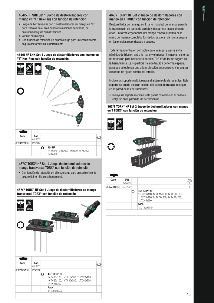 Catálogo principal de WERA NO.: 2638 - Page 45