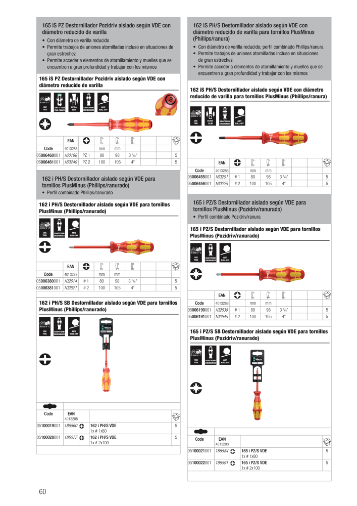 Catálogo principal de WERA NR.: 2638 - Pagina 60